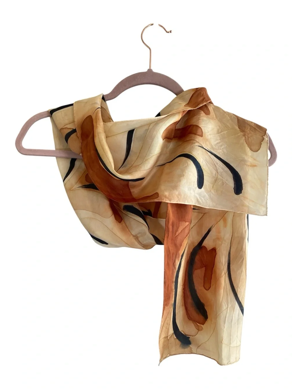 BARB MARLA Hand Painted Original Design Watercolor Abstract Silk Scarf